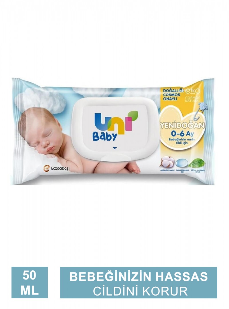 Uni Baby Yenidoğan Islak (Pamuk) Mendil 40 Adet