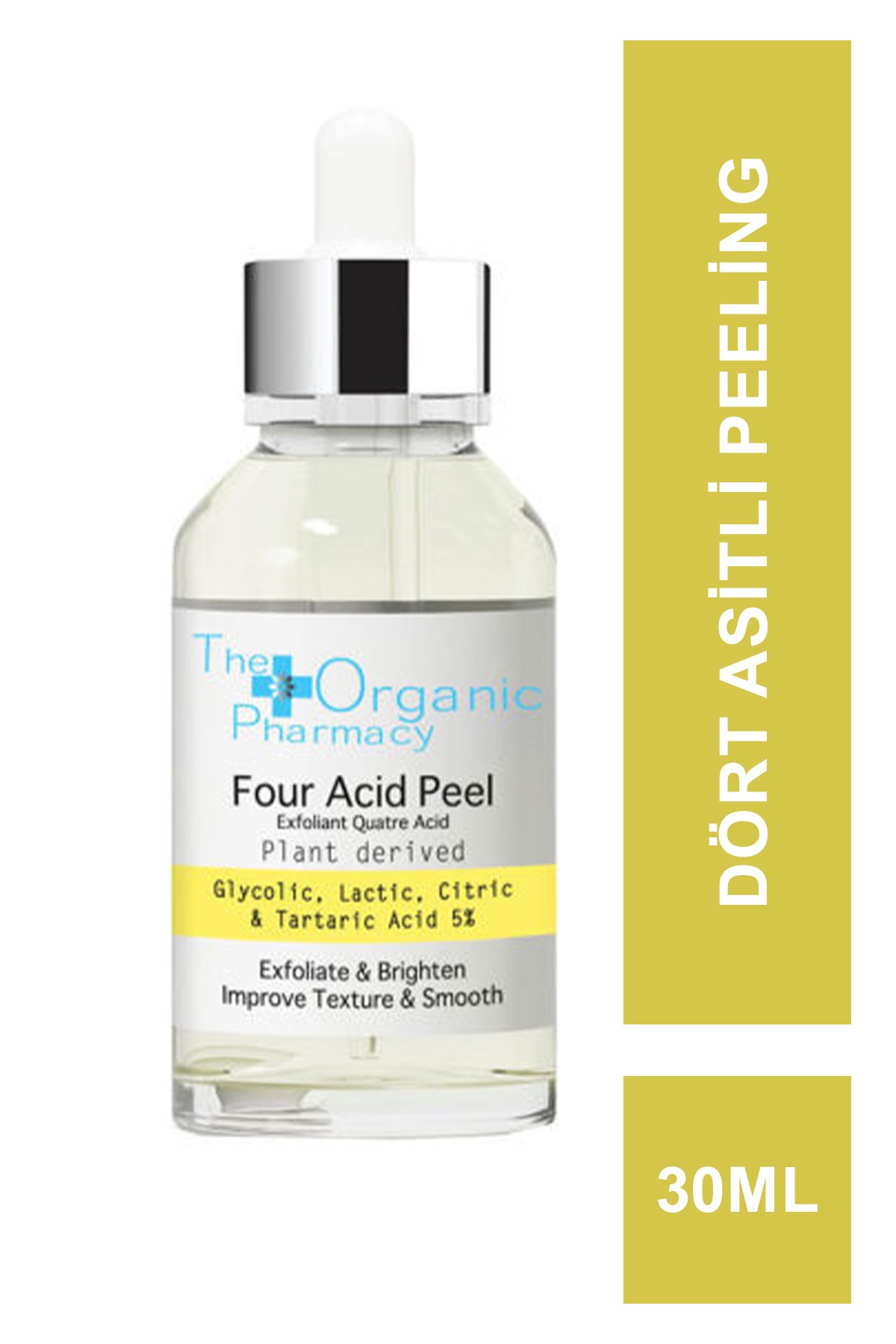 Outlet - The Organic Pharmacy Four Acid Peel %5 30 ml (S.K.T 08-2024)