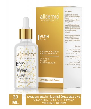 Alldermo Gold Serum ( Kırışıklık Karşıtı & Nemlendirici ) 30 ml