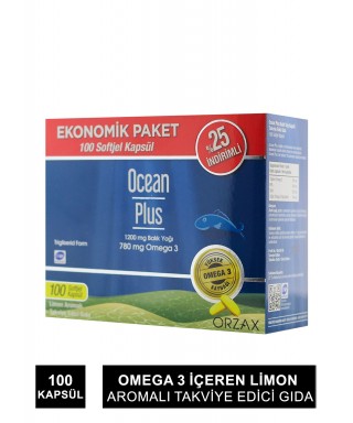 Ocean Plus 1200mg Limon Aromalı Takviye Edici 100 Kapsül | Ekonomik Paket