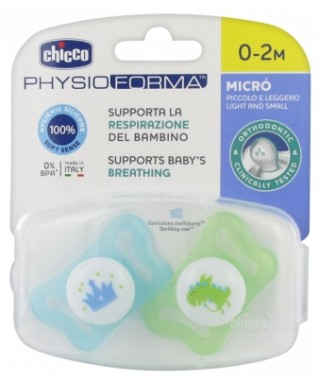 Chicco PhysioForma Micro 0-2 Ay Silikon Emzik 2'li - Erkek