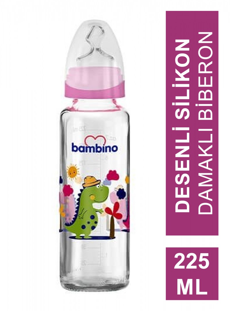 Bambino Klasik Cam Biberon Damaklı 0-6 Ay 225 ml ( B012 )