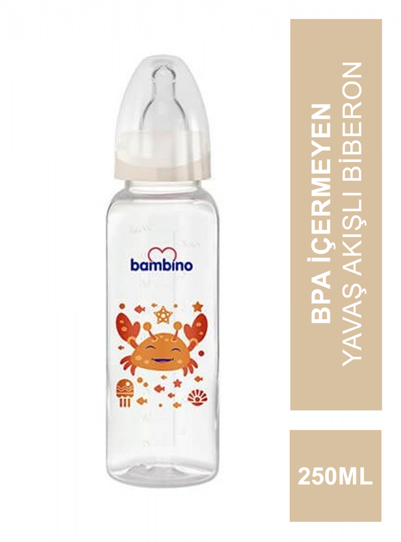 Bambino Klasik PP Biberon Kavramalı 0-6 Ay 250 ml  ( B027 )