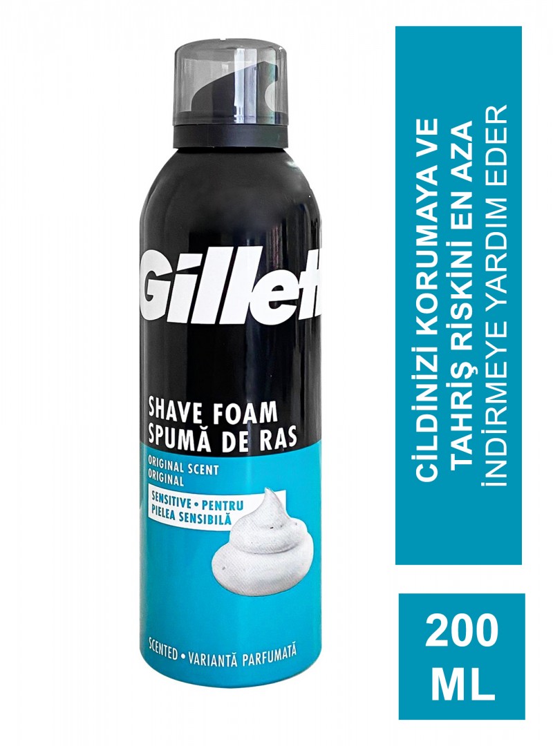 Gillette Hassas Ciltler İçin Tıraş Köpüğü 200 ml