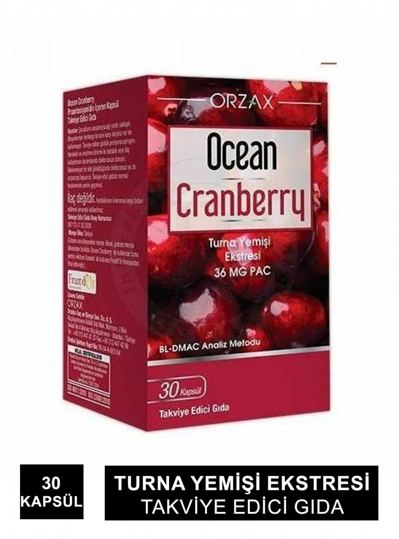 Ocean Cranberry Turna Yemişi Ekstresi 36 mg Pac 30 Tablet (S.K.T 02-2026)