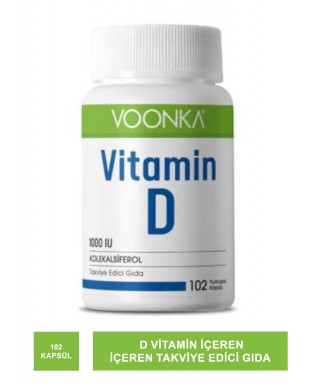 Outlet - Voonka Vitamin D İçeren Takviye Edici Gıda 102 Kapsül