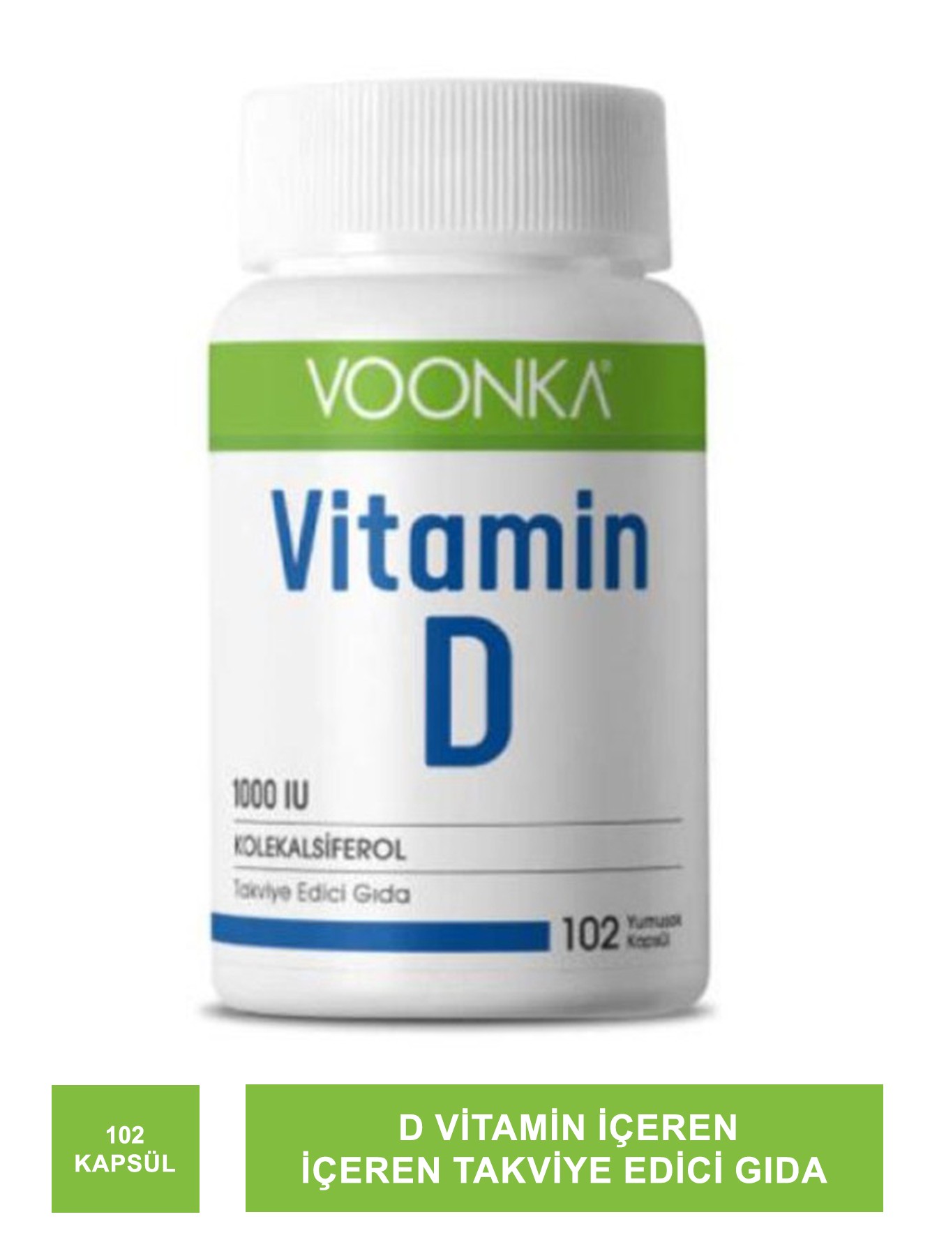 Outlet - Voonka Vitamin D İçeren Takviye Edici Gıda 102 Kapsül (S.K.T 11-2024)