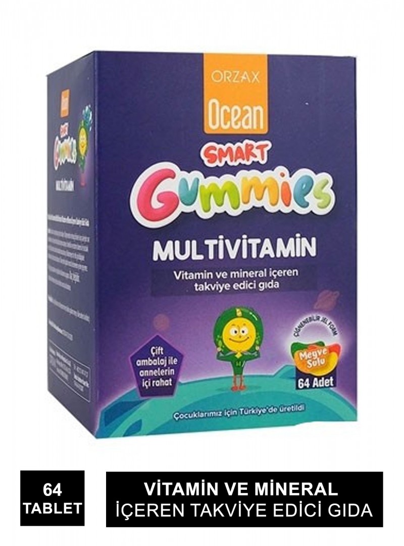 Ocean Smart Gummies Multivitamin 64 Adet Çiğneme Tableti (S.K.T 07-2024)