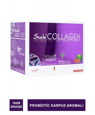 Suda Collagen+Probiotic Karpuz Aromalı Watermelon 10 gr x 30 Saşe