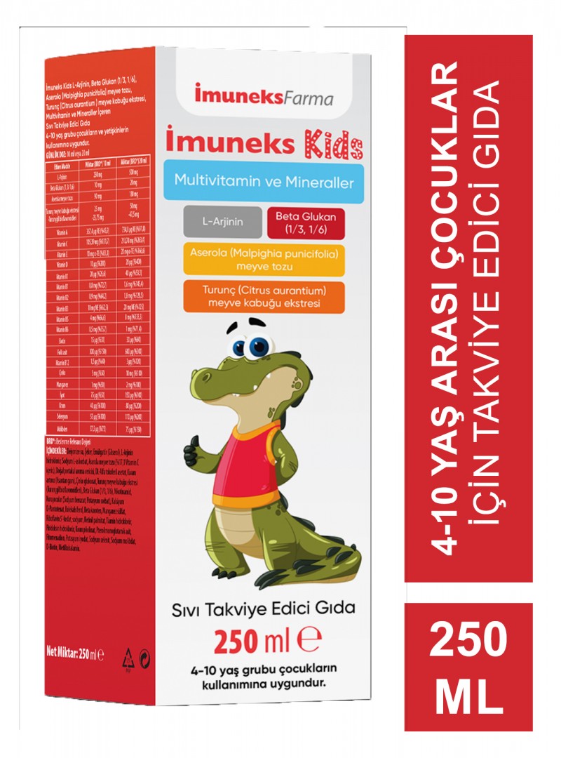 İmuneks Kids Multivitamin ve Mineraller Takviye Edici Gıda 250 ml