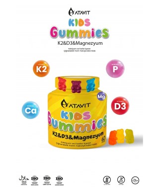 Atavit Kids K2&D3&Magnezyum Gummies 60 Yumuşak Kapsül