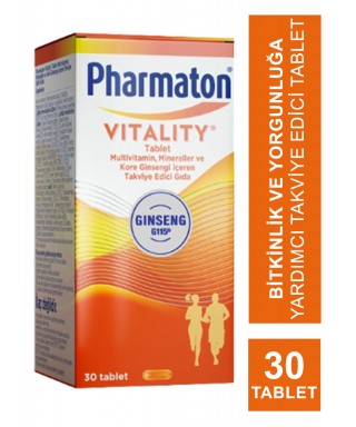 Pharmaton Vitality Multivitamin 30 Tablet - Takviye Edici Gıda (S.K.T 10-2024)