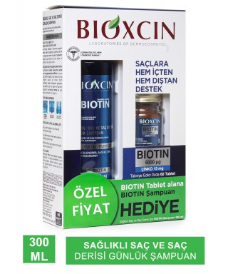 Bioxcin Biotin 5000 Mcg 60 Tablet + Biotin Şampuan 300 ml  Kofre