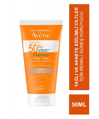 Avene Spf 50+ Cleanance Tinted Yağlı ve Akneye Eğilimli Ciltler için Renkli Güneş Koruyucu 50 ml (S.K.T 02-2026)