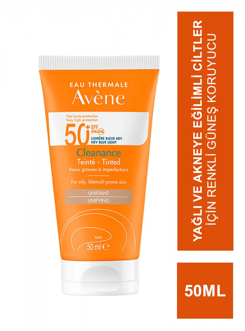 Avene Spf 50+ Cleanance Tinted Yağlı ve Akneye Eğilimli Ciltler için Renkli Güneş Koruyucu 50 ml (S.K.T 02-2026)