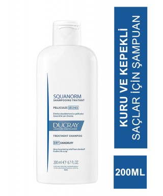 Ducray Squanorm Dry Dandruff Shampoo 200 ml Kuru ve Kepekli Saçlar İçin Şampuan (S.K.T 12-2025)