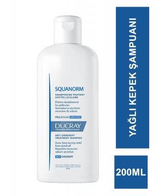 Ducray Squanorm Oily Dandruff Shampoo 200 ml Yağlı Kepek Şampuanı (S.K.T 06-2026)