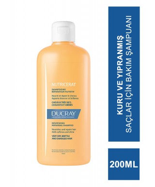 Ducray Nutricerat Shampoo 200 ml Kuru ve Yıpranmış Saçlar İçin Bakım Şampuanı (S.K.T 07-2025)