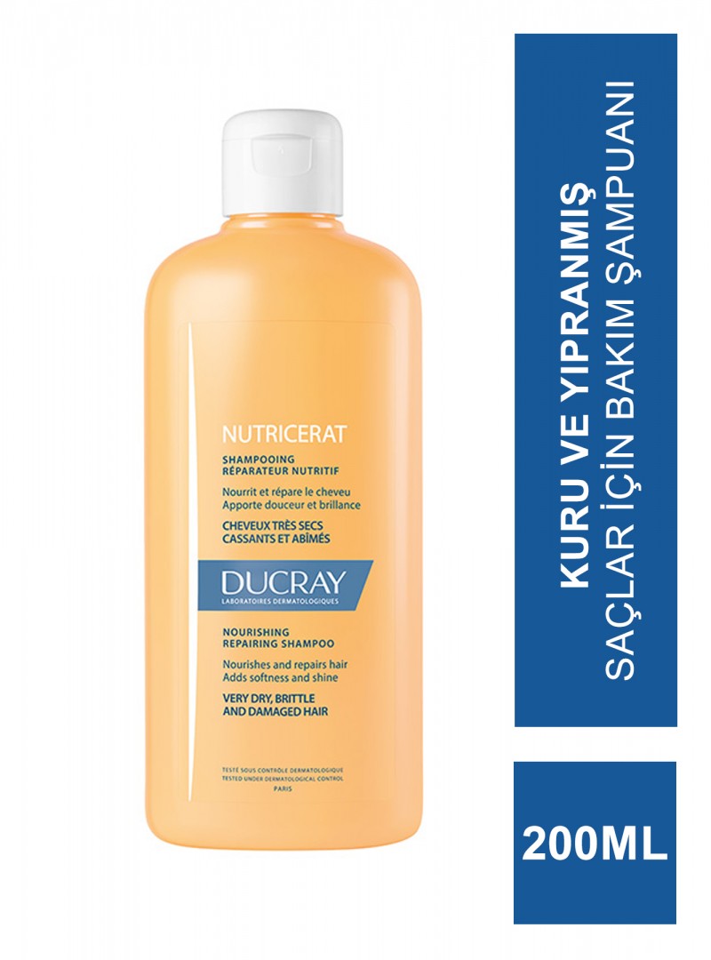 Ducray Nutricerat Shampoo 200 ml Kuru ve Yıpranmış Saçlar İçin Bakım Şampuanı (S.K.T 07-2025)