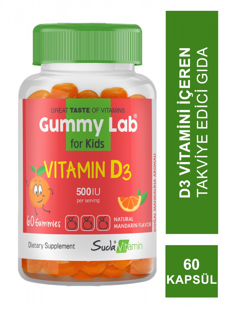 Suda Vitamin Gummy Lab Vitamin D3 for Kids 60 Yumuşak Kapsül