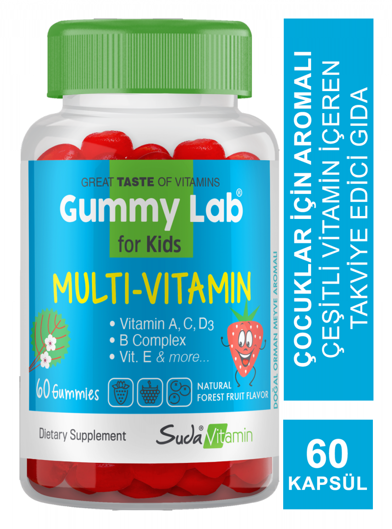 Suda Vitamin Gummy Lab Multi-Vitamin for Kids 60 Yumuşak Kapsül