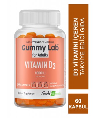 Suda Vitamin Gummy Lab Vitamin D3 for Adult 60 Yumuşak Kapsül
