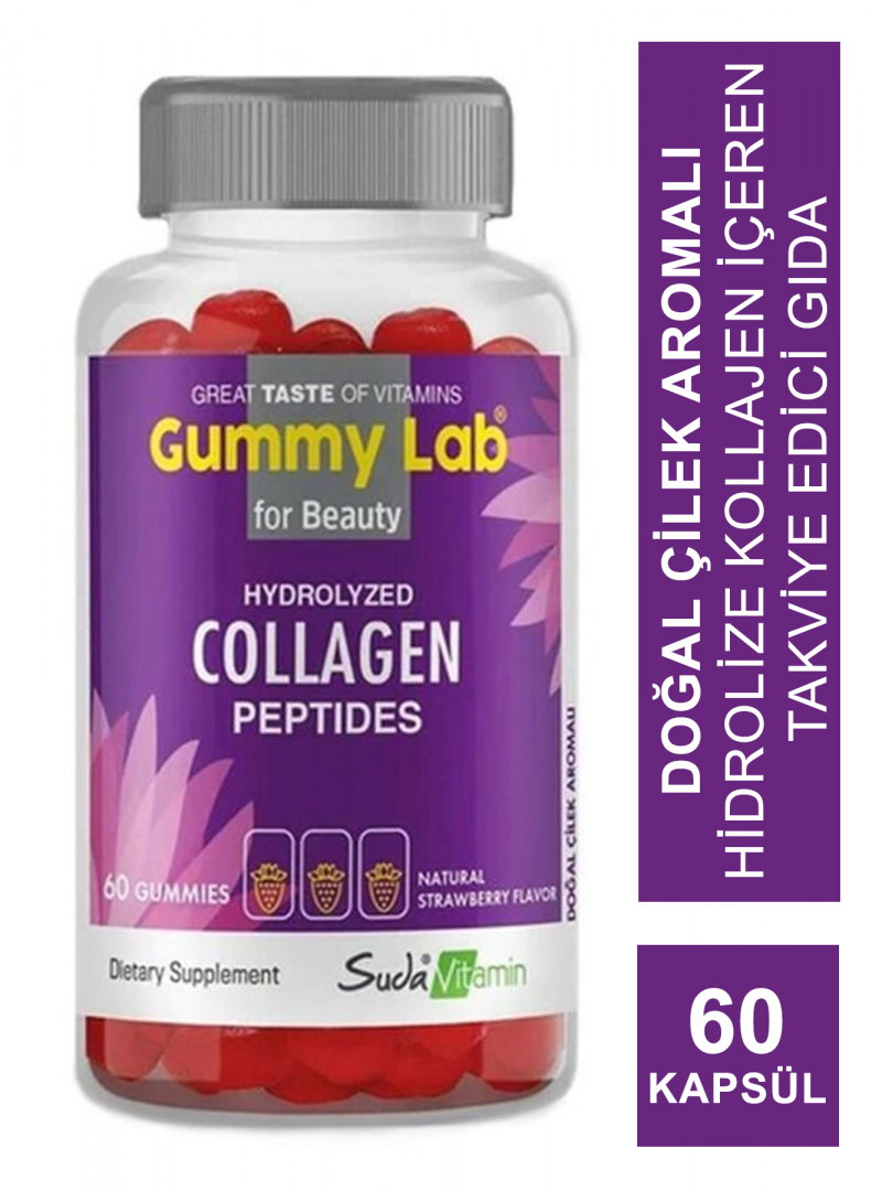 Suda Vitamin Gummy Lab Collagen Peptides 60 Yumuşak Kapsül