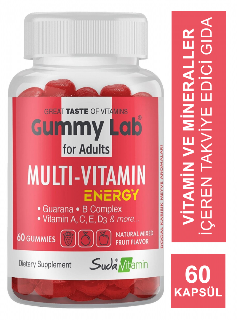 Suda Vitamin Gummy Lab Multi-Vitamin Energy for Adult 60 Yumuşak Kapsül