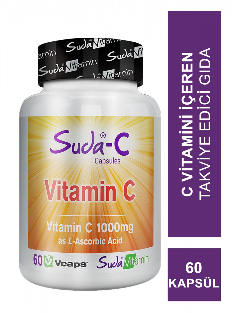 Suda Vitamin Vitamin C 1000mg 60 Kapsül (S.K.T 01-2026)