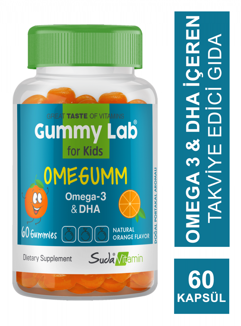 Suda Vitamin Gummy Lab Omegumm for Kids 60 Yumuşak Kapsül