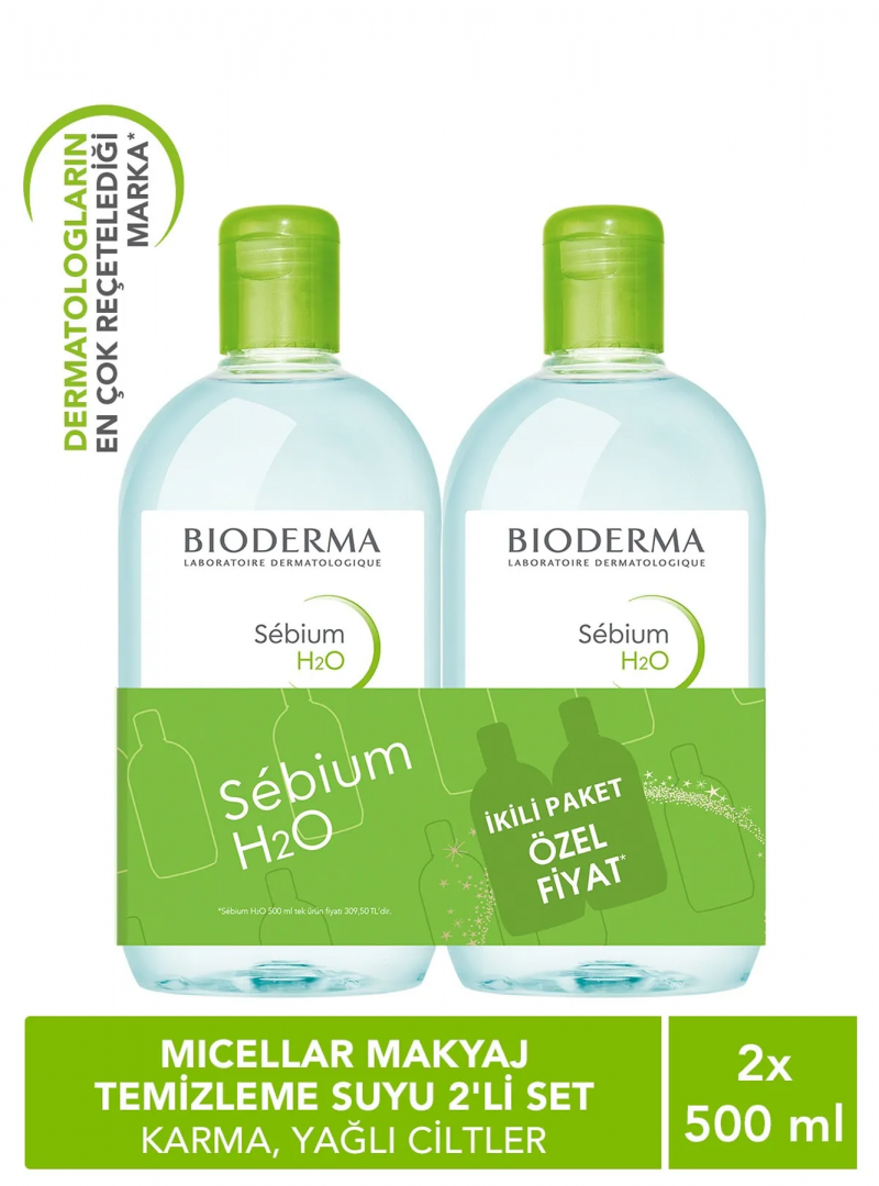 Bioderma Sebium H2O 500 ml 1+1 İkiz Kofre