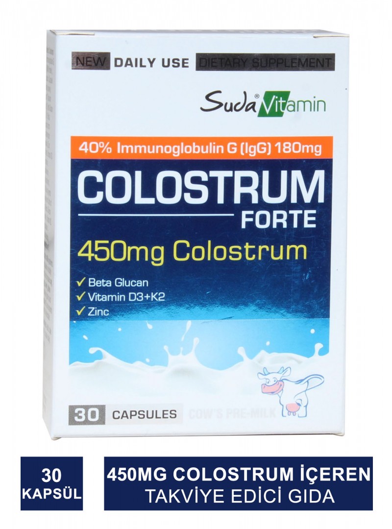 Suda Vitamin Colostrum Forte 30 Kapsül (S.K.T 07-2025)