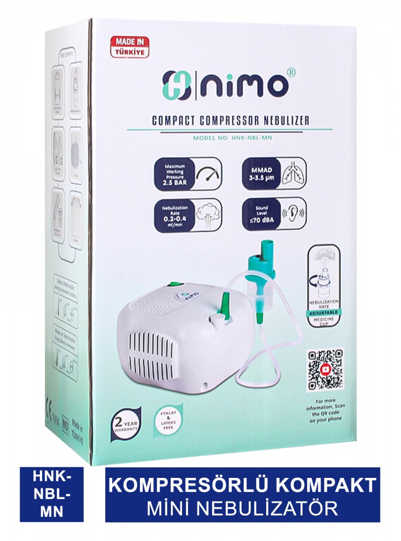 Nimo Kompresörlü Kompakt Mini Nebulizatör ( HNK-NBL-MN )