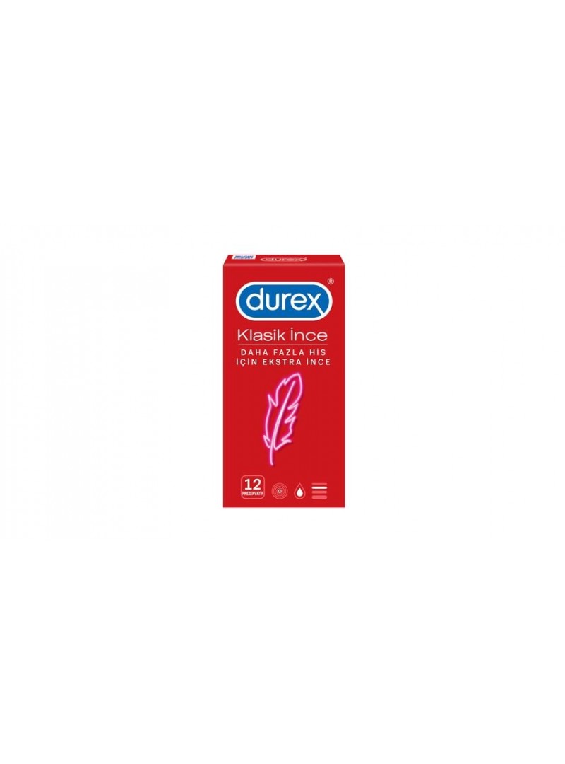 Durex Klasik İnce Prezervatif 12 Adet