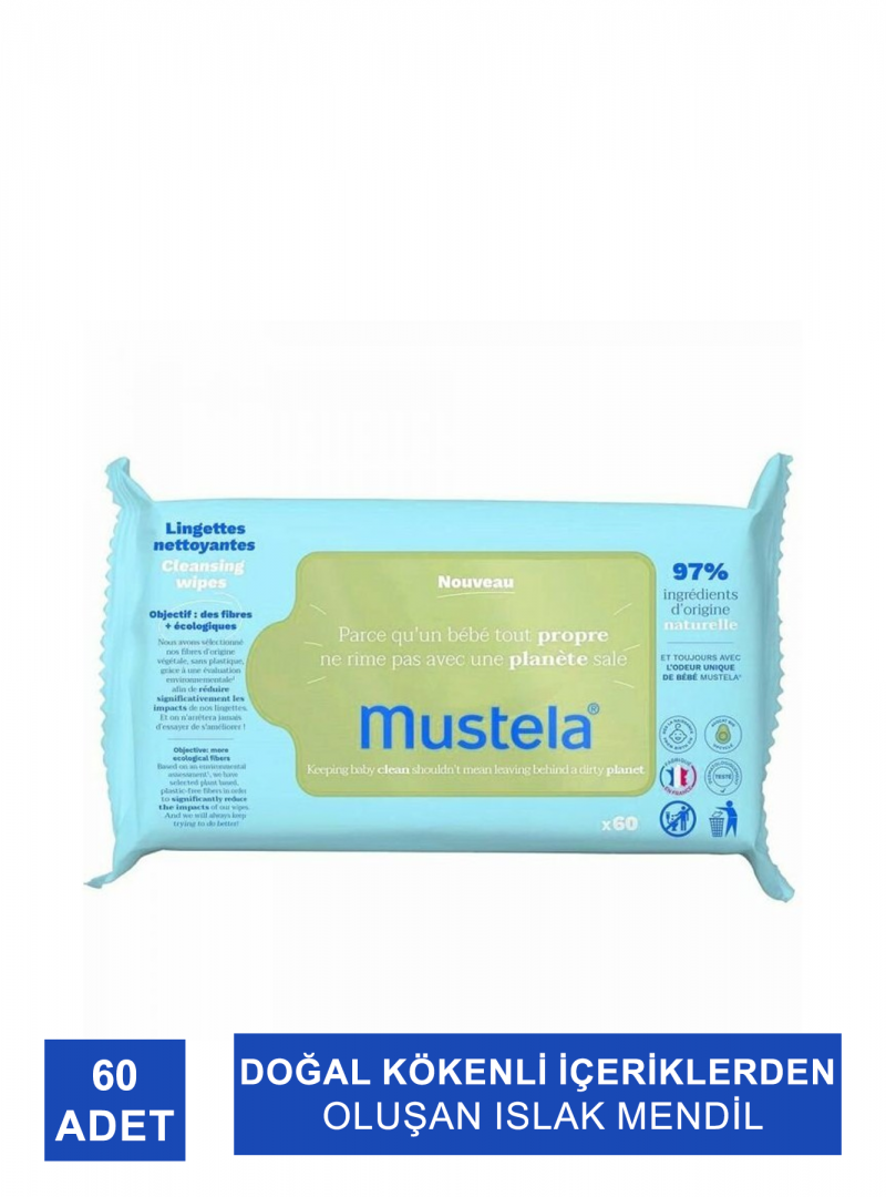 Outlet - Mustela Eco Cleansing Wipes Islak Mendil 60 Adet
