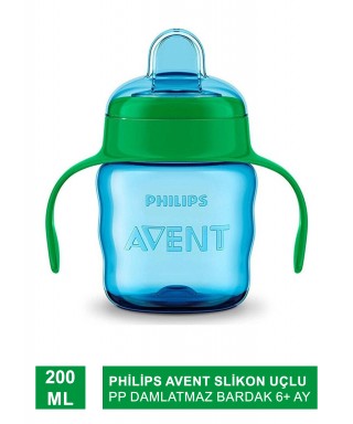 Philips Avent Slikon Uçlu PP Damlatmaz Bardak 6+ Ay 200 ml - Erkek ( SCF551-05 )