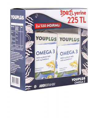 Youplus Omega 3 ( 2.si %50 İndirimli ) 30+30 Kapsül
