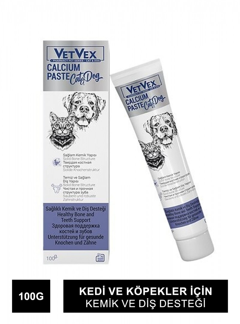Outlet - VetVex Calcium Kedi ve Köpek Kemik & Diş Desteği 100 gr
