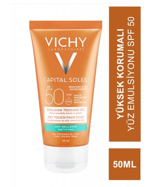 Vichy Capital Soleil Dry Touch Yüksek Korumalı Yüz Emulsiyonu Spf 50 50 ml