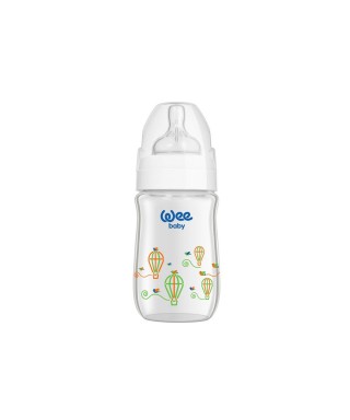 Wee Baby Klasik+ Geniş Ağızlı Cam Biberon 0-6 Ay ( Beyaz ) 180 ml