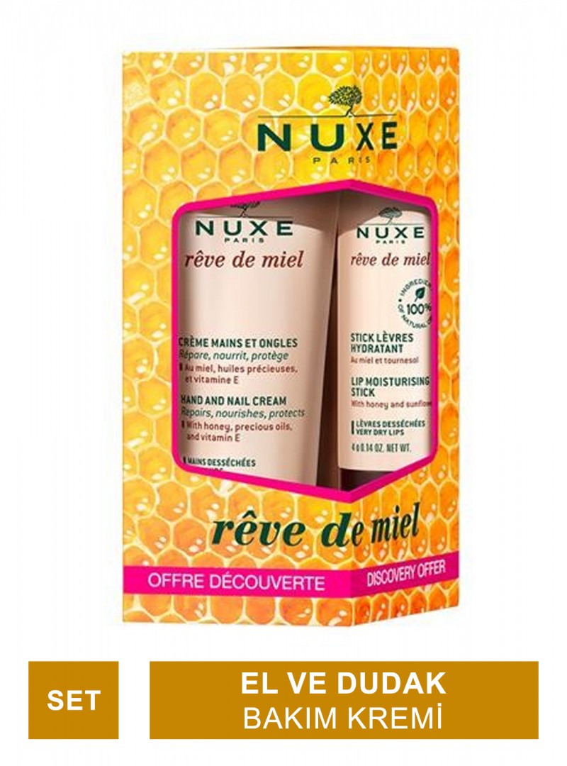 Nuxe Reve De Miel Creme Mains Et Ongles 30ml - Stick Levres 4gr