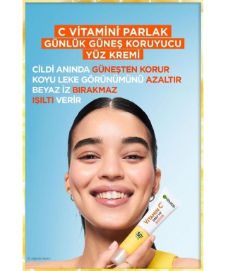 Garnier C Vitamini Parlak Günlük Güneş Koruyucu Fluid Yüz Kremi ( Işıltılı Doku ) Spf50+ 40 ml