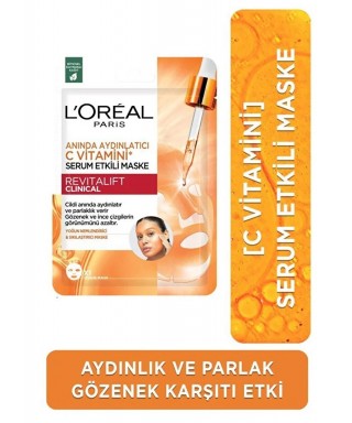 Loreal Paris Revitalift Clinical Anında Aydınlatıcı C Vitamini Serum Etkili Maske 1 Adet