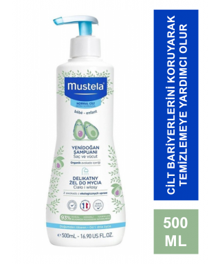Mustela Gentle Cleansing  Gel 500 ml Yenidoğan Bebek Şampuanı (S.K.T 03-2026)