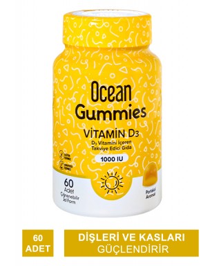 Ocean Gummies Vitamin D3 1000IU 60 Yumuşak Tablet