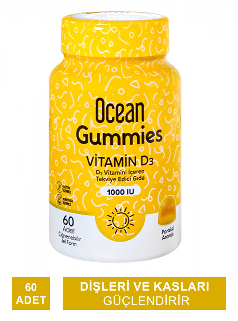 Ocean Gummies Vitamin D3 1000IU 60 Yumuşak Tablet