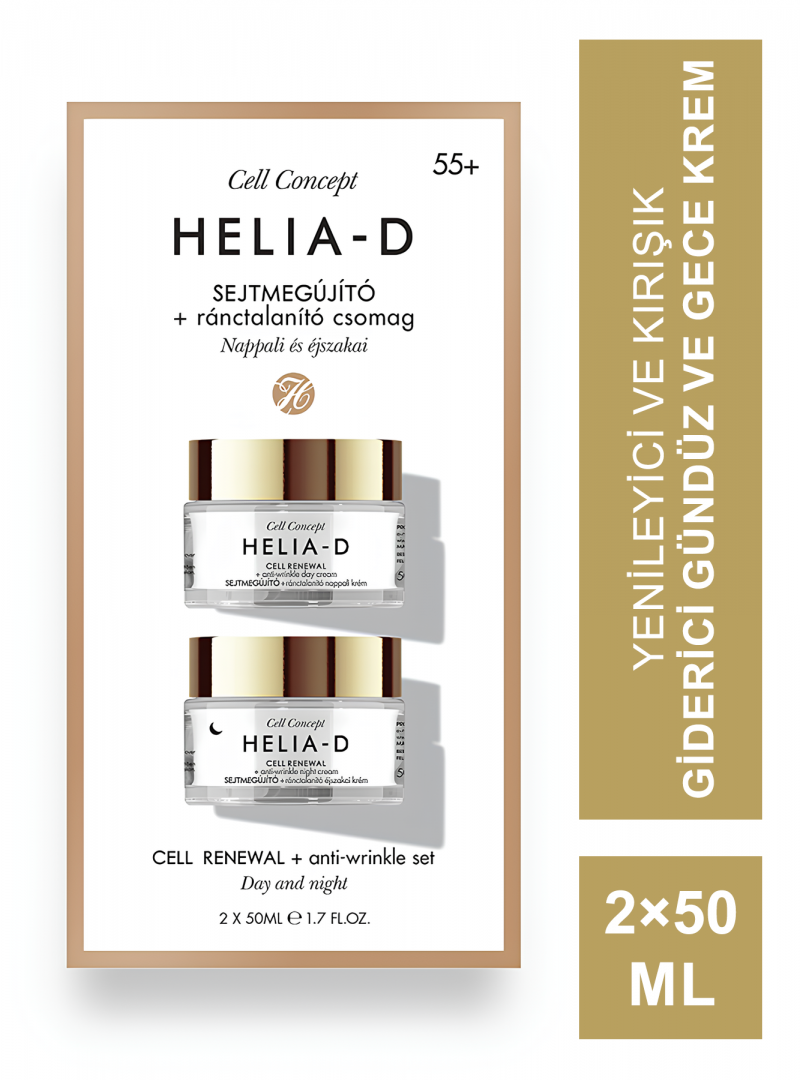 Helia-D Cell Concept Yenileyici ve Kırışık Giderici Gündüz ve Gece Krem 55+ 2×50 ml