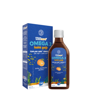 Wellcare Omega 3 Doğal Mandalina Aromalı Balık Yağı 150 ml