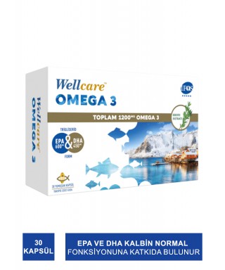 Wellcare Omega 3 1200mg Balık Yağı 30 Kapsül