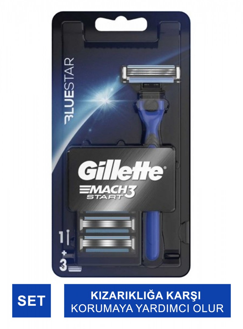 Gillette Mach 3 Start Bluestar Tıraş Makinası + 3 Yedek Bıçak
